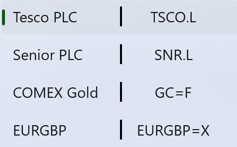 My Project Tickers